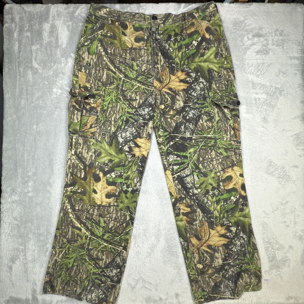Vintage‎ Jerzees Outdoors Pants Mens 40x32 Mossy Oak Camo Hunting Cargo Pockets